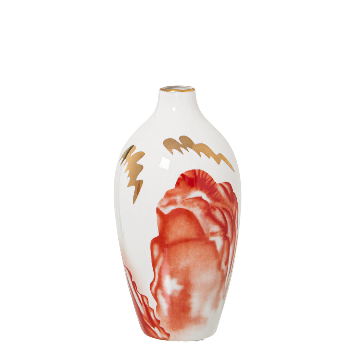 Vase Alexandra House Living White Golden Ceramic 11 x 11 x 20 cm-0