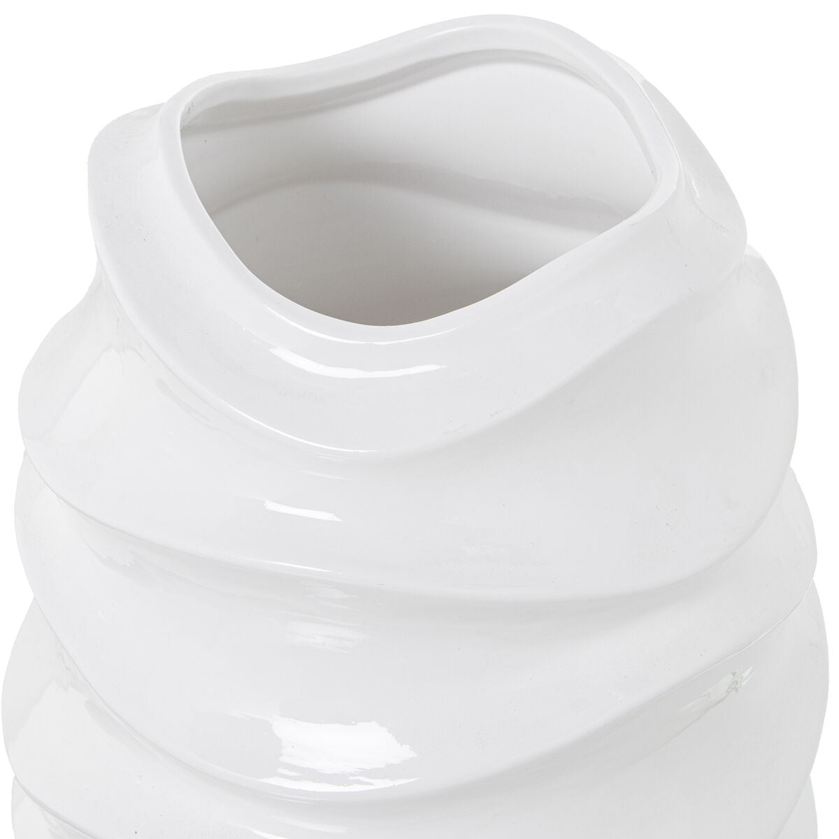Vase Alexandra House Living White Ceramic Shiny 18 x 17 x 31 cm-1