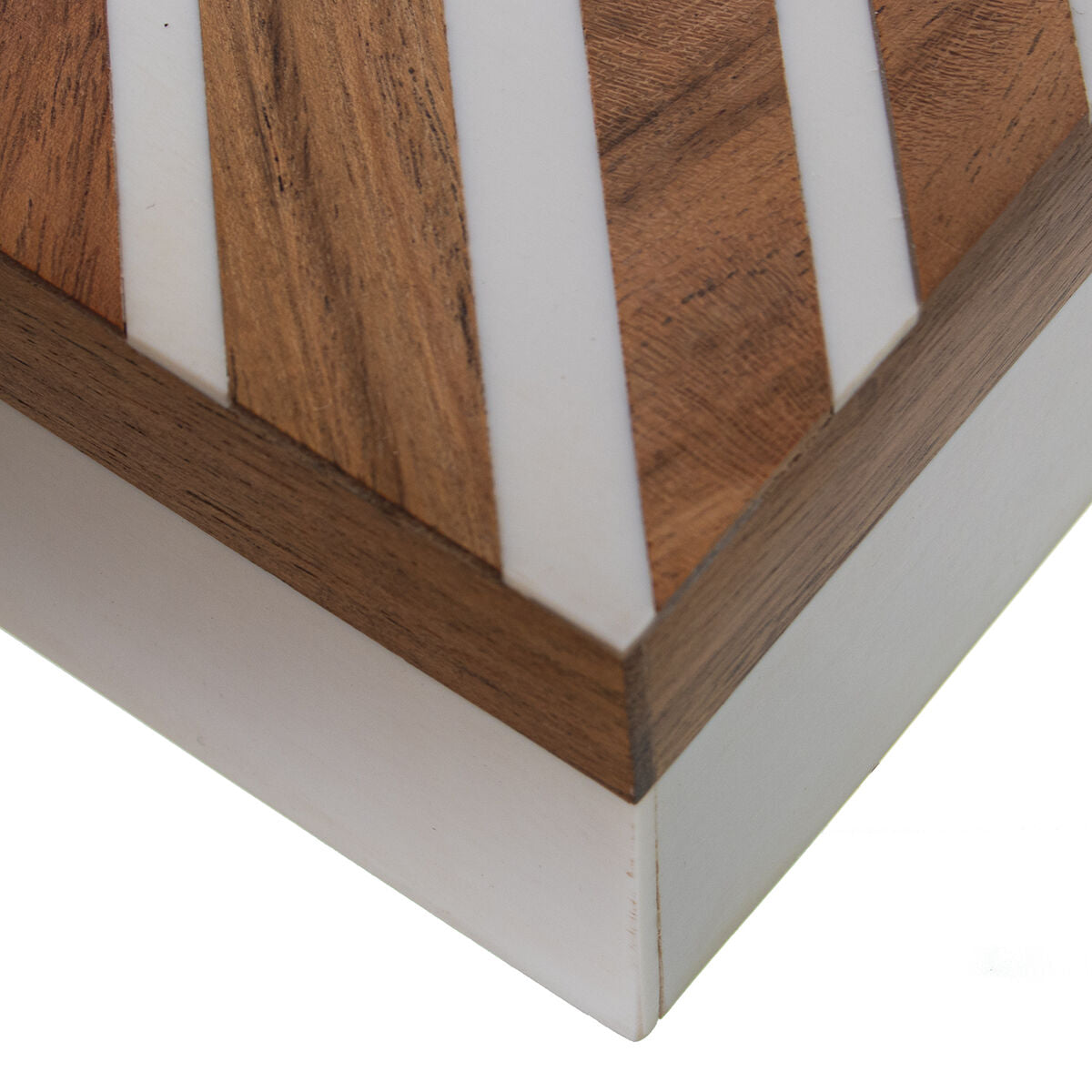 Jewelry box Alexandra House Living White Brown Plastic 18 x 6 x 13 cm-3