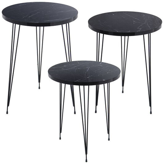 Set of 3 tables Alexandra House Living Black-0
