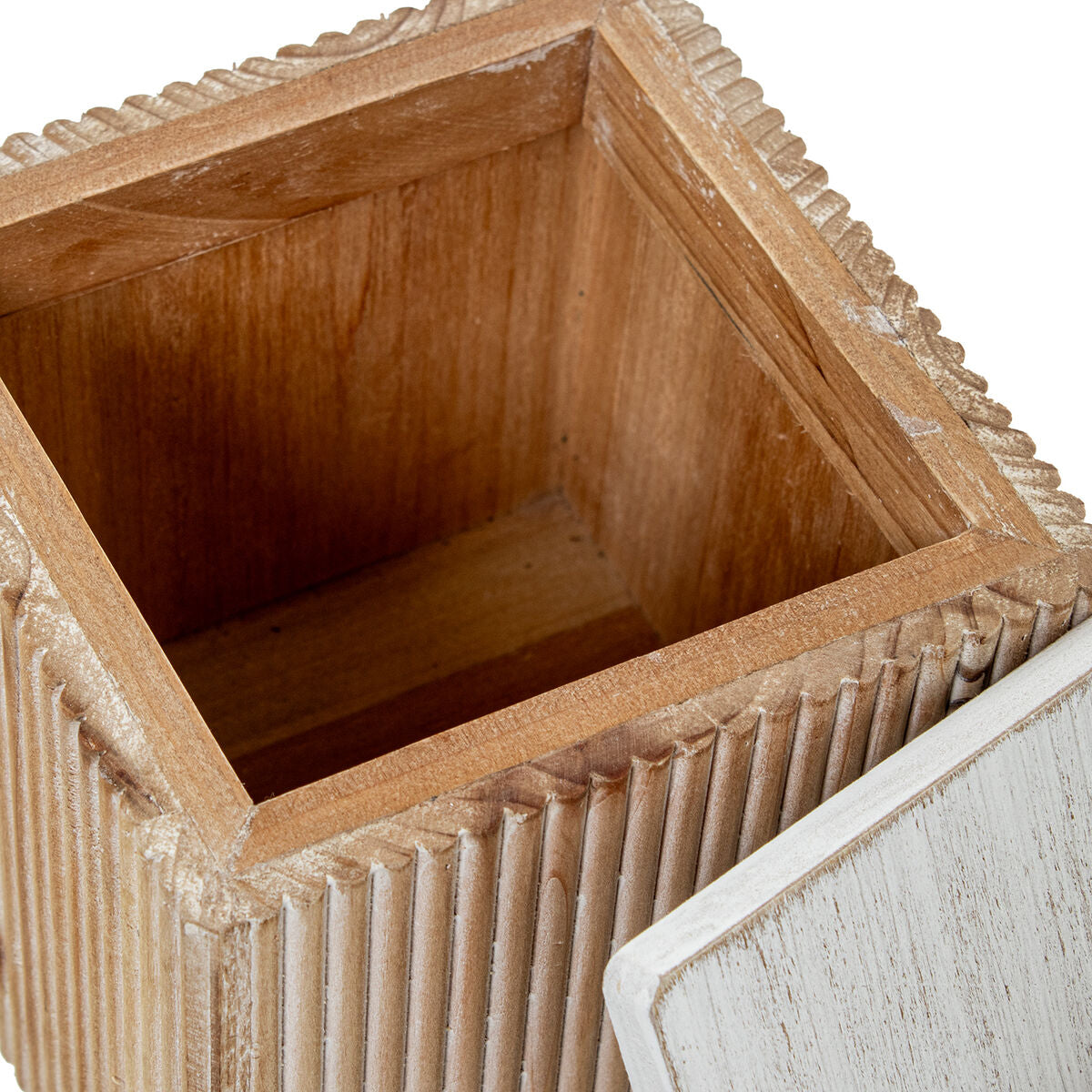 Set of decorative boxes Alexandra House Living White Brown Wood 2 Pieces-2