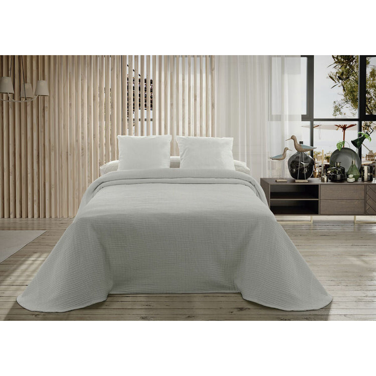 Bedspread (quilt) Hosteline PALMA Pearl Gray Single-0