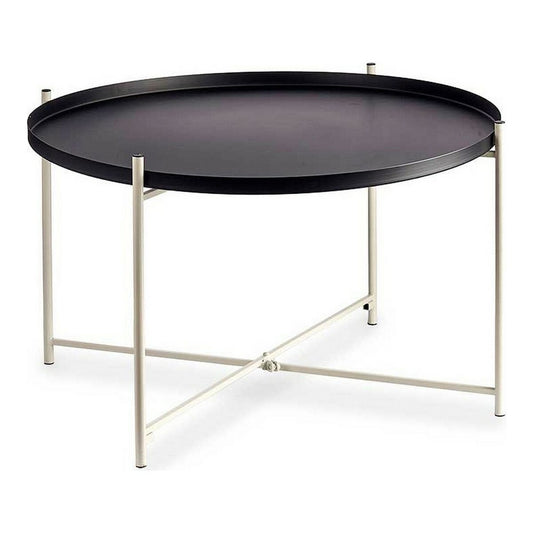 Side table Black White Metal (76,5 x 46 x 76,5 cm)-0