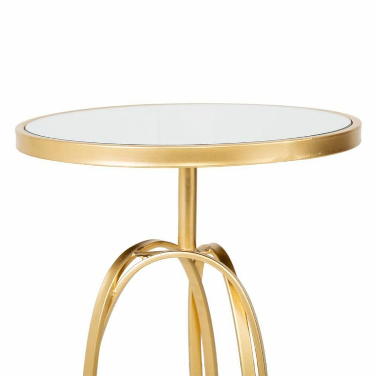 Side table Alexandra House Living Gold Glass MDF Wood 35 x 61 x 35 cm-3