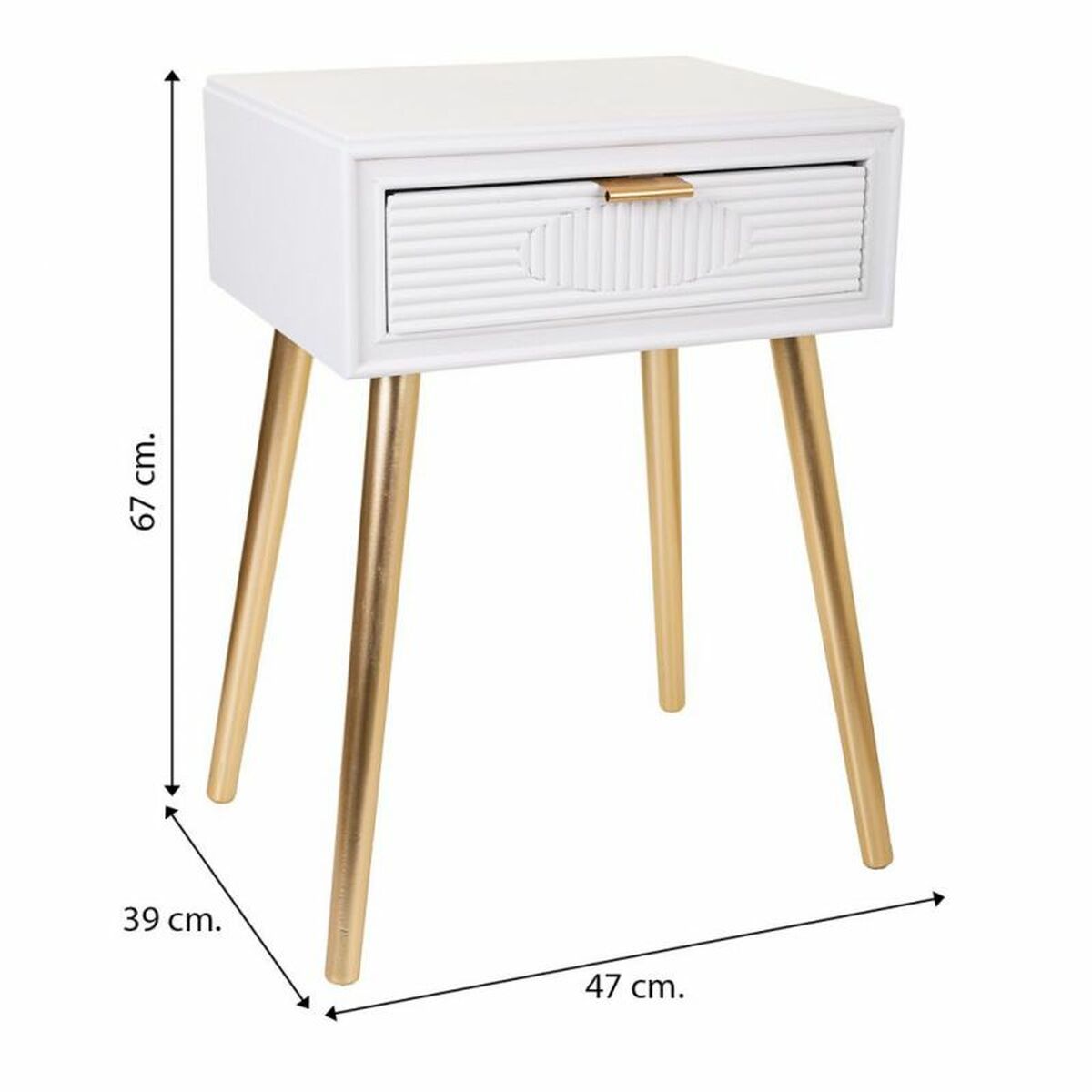 Nightstand Alexandra House Living Golden 39 x 67 x 47 cm-1