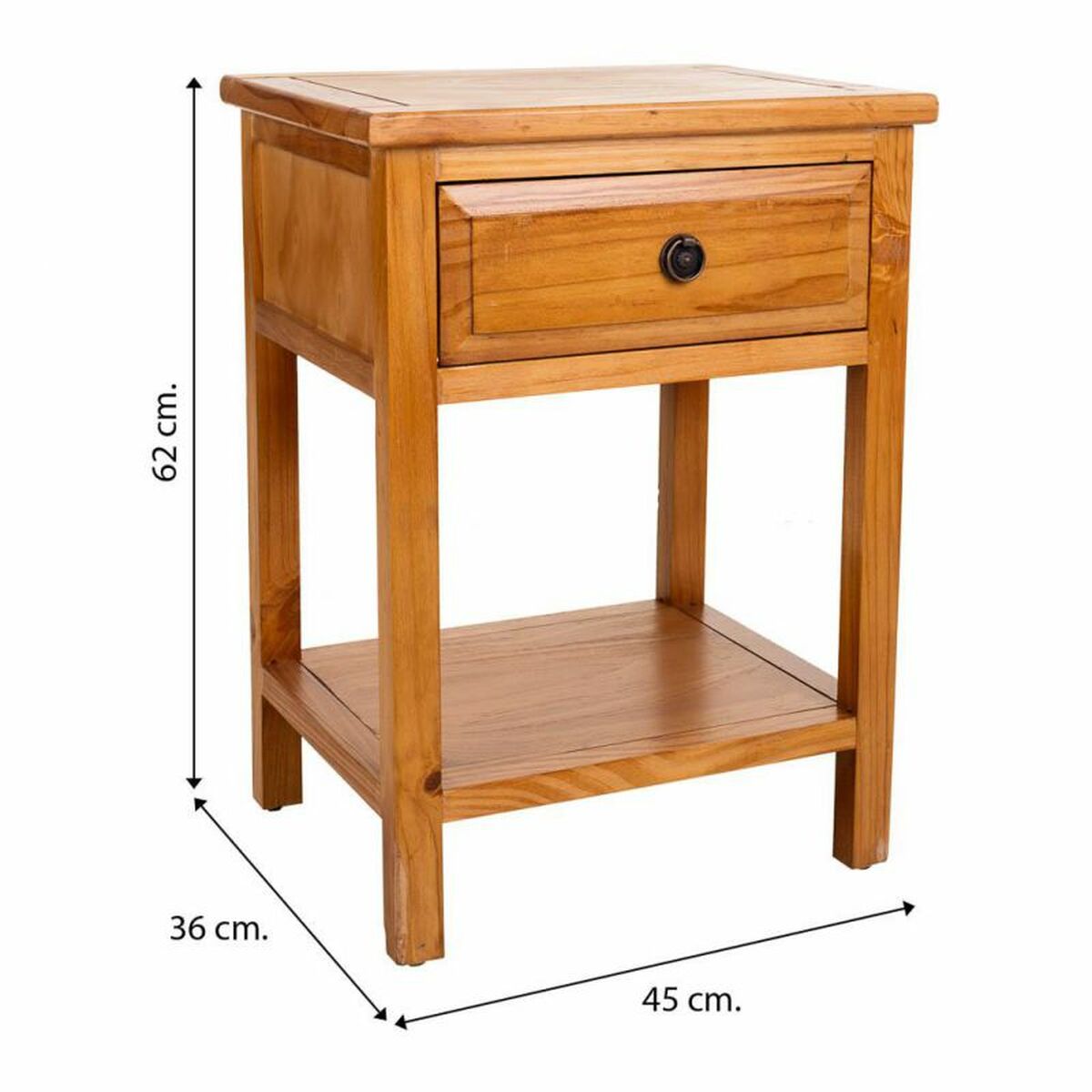 Nightstand Alexandra House Living Brown 62 x 36 x 45 cm-1