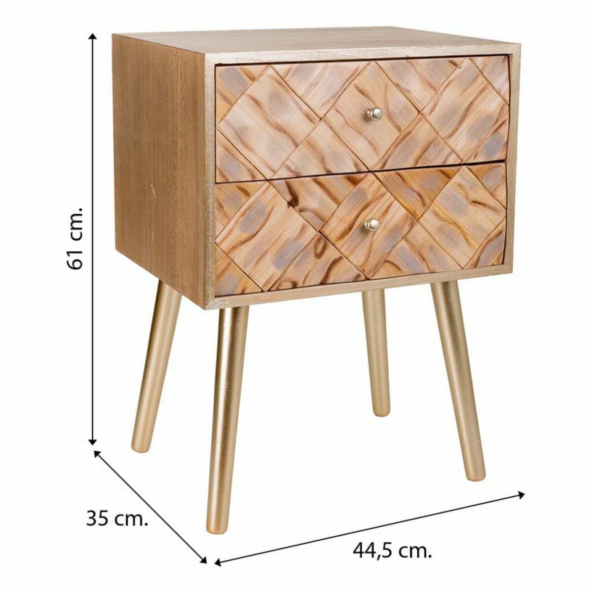 Nightstand Alexandra House Living Brown 35 x 61 x 44 cm-1