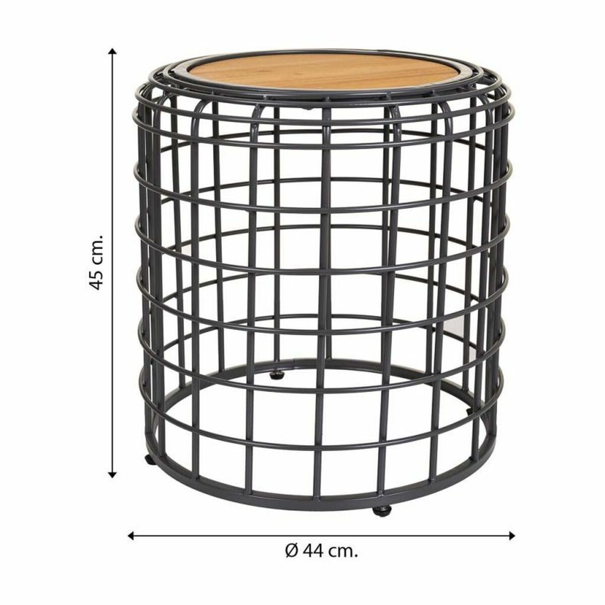 Centre Table Alexandra House Living Brown Black Grey Iron Fir wood 44 x 45 x 44 cm-1