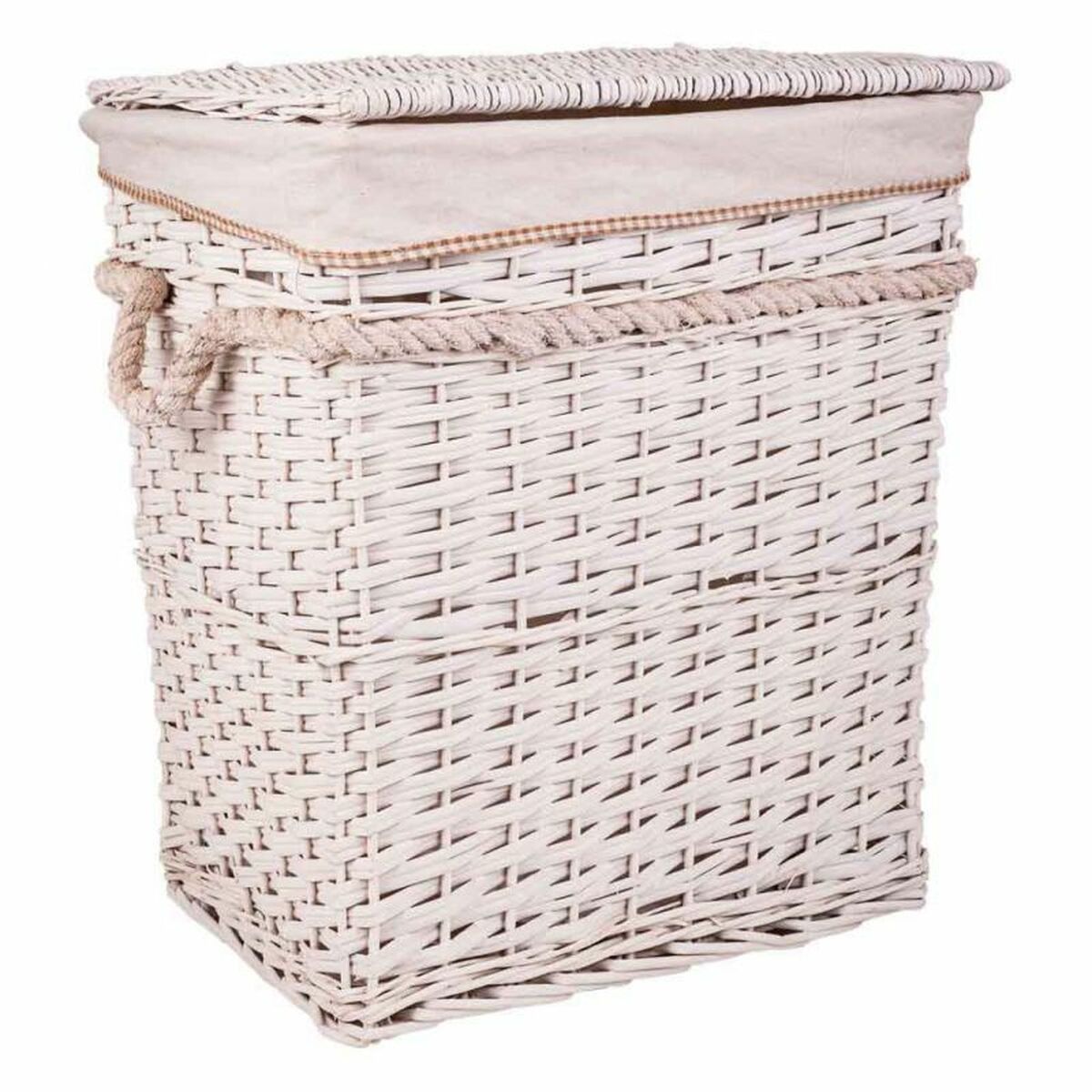 Set of Baskets Alexandra House Living White wicker Willow wood 41 x 63 x 55 cm 30 x 22 x 24 cm 3 Pieces-9