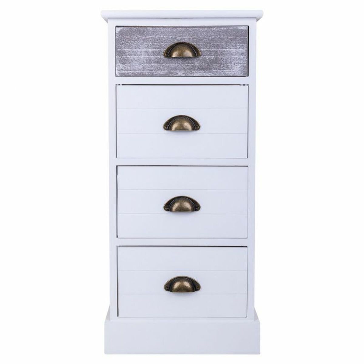 Chest of drawers Alexandra House Living White Paolownia wood MDF Wood 25 x 76 x 35 cm-6