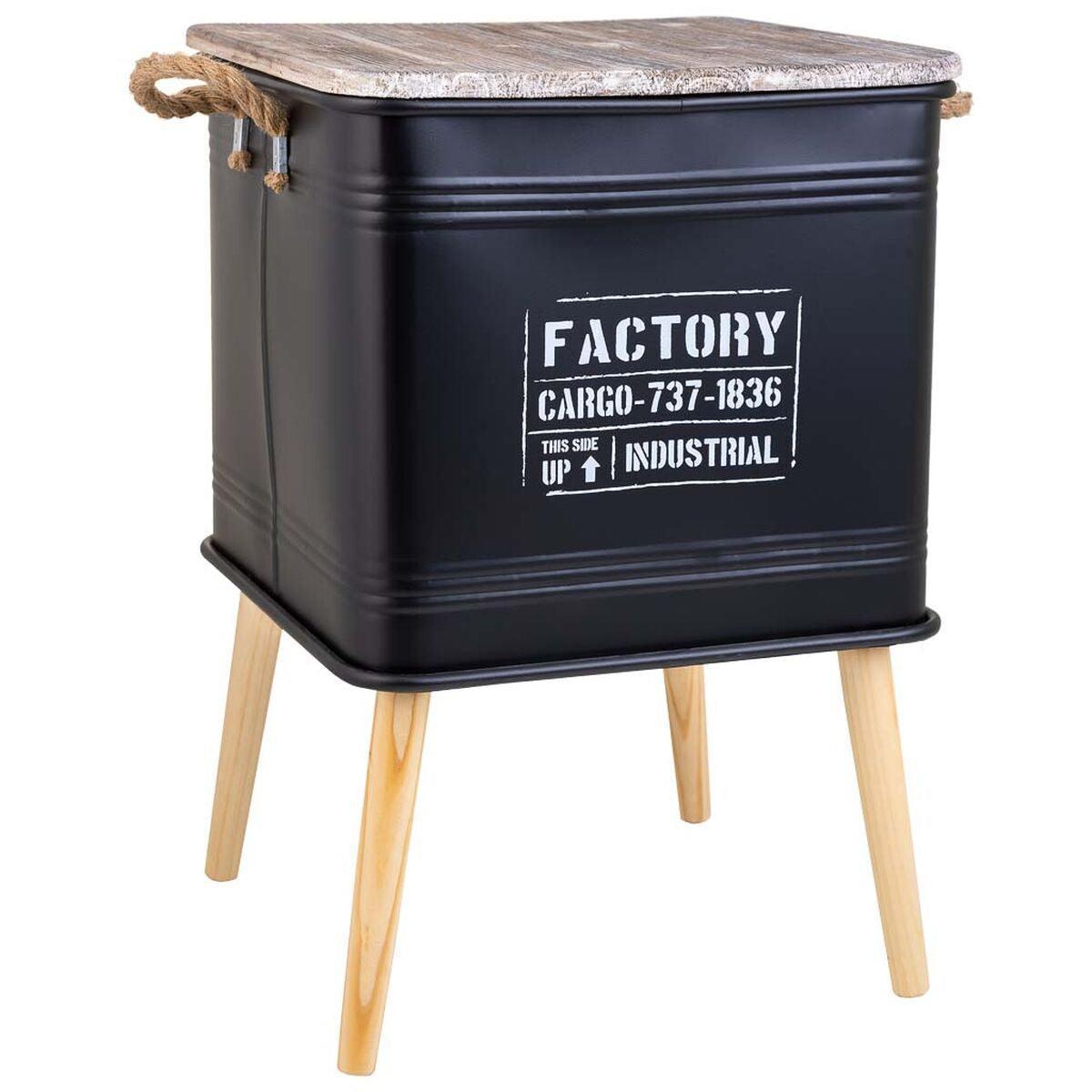 Nightstand Alexandra House Living Black 41 x 41 x 61 cm-0