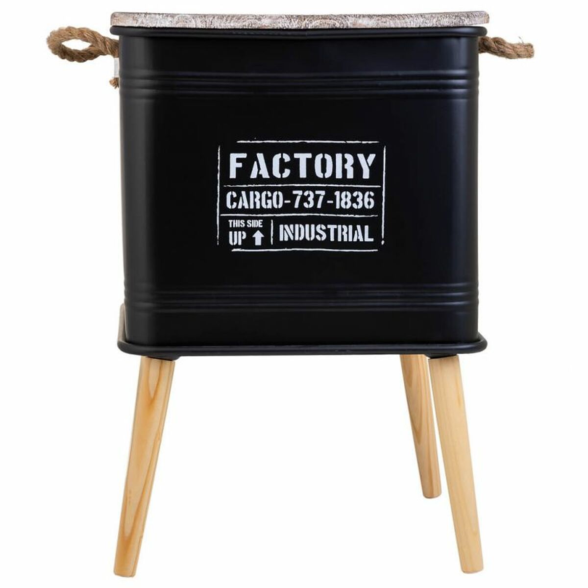 Nightstand Alexandra House Living Black 41 x 41 x 61 cm-7