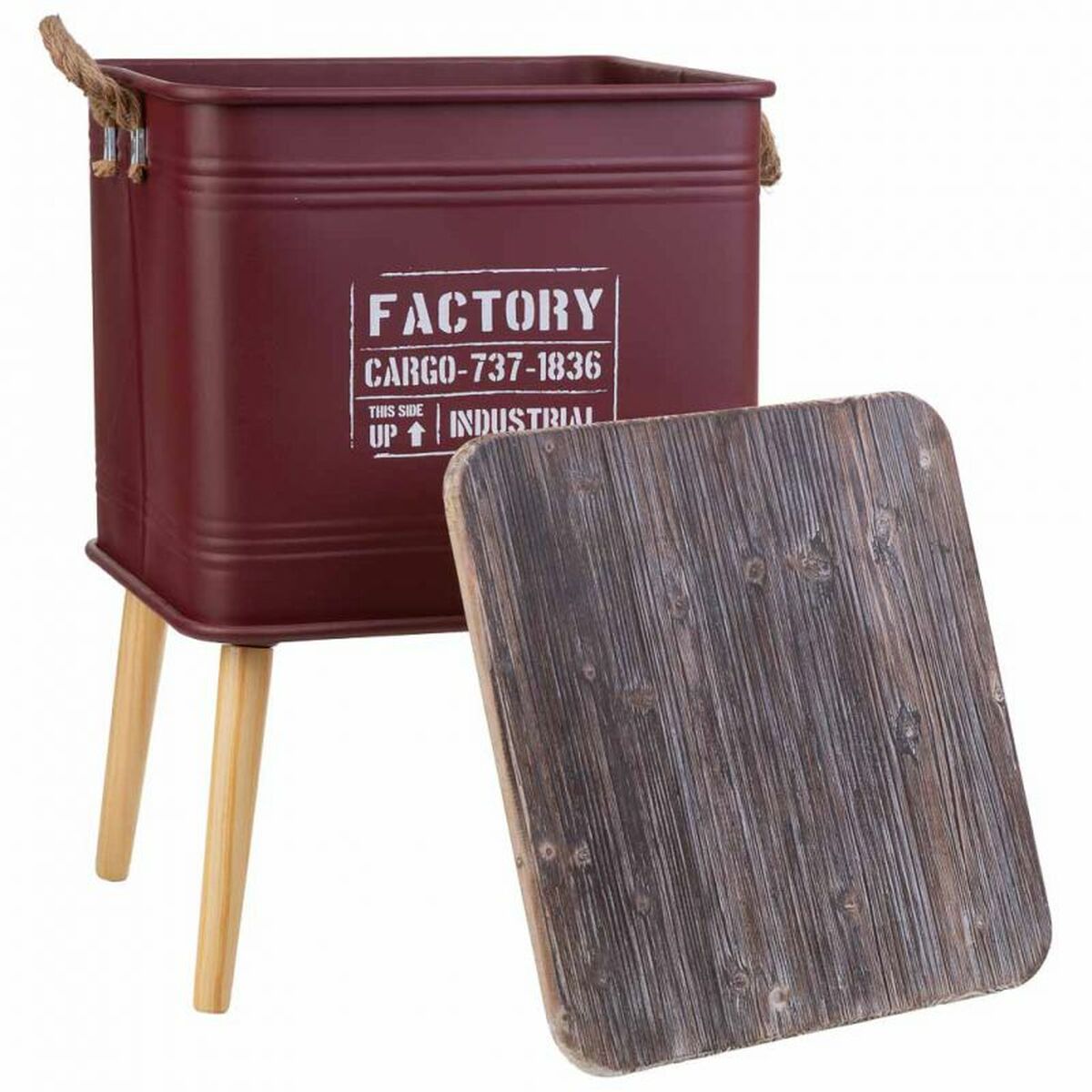 Nightstand Alexandra House Living Red 41 x 41 x 61 cm-4