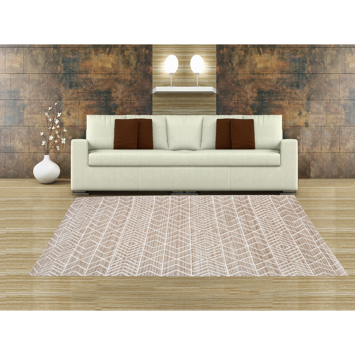 Carpet Romimex Beige Chenille 140 x 200 x 1 cm-1