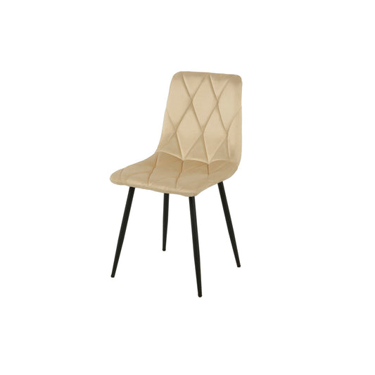 Chair Romimex Beige Velvet Metal 45 x 89 x 55 cm-0