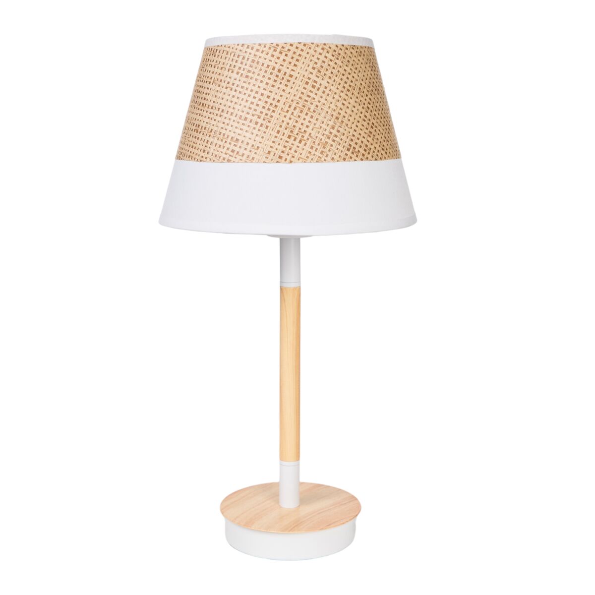 Desk lamp Romimex White Beige Wood wicker 23 x 44 x 23 cm-0