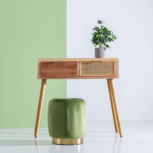 Console HONEY Natural Paolownia wood MDF Wood 80 x 40 x 78 cm-7