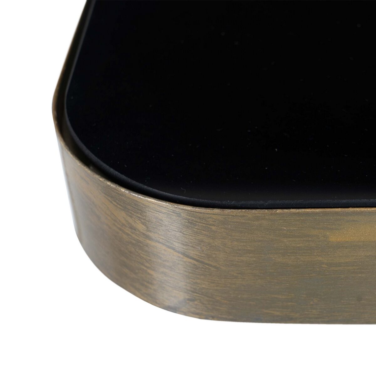 Side table Crystal Black Golden Metal 40 x 40 x 45 cm-2