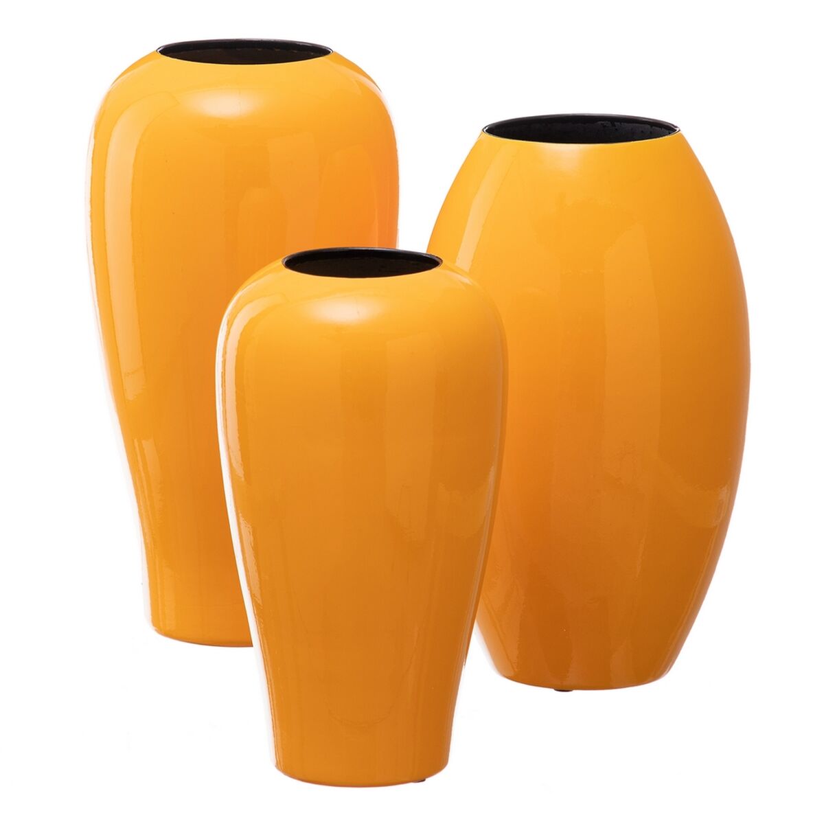 Vase 21,5 x 21,5 x 36 cm Ceramic Yellow-4