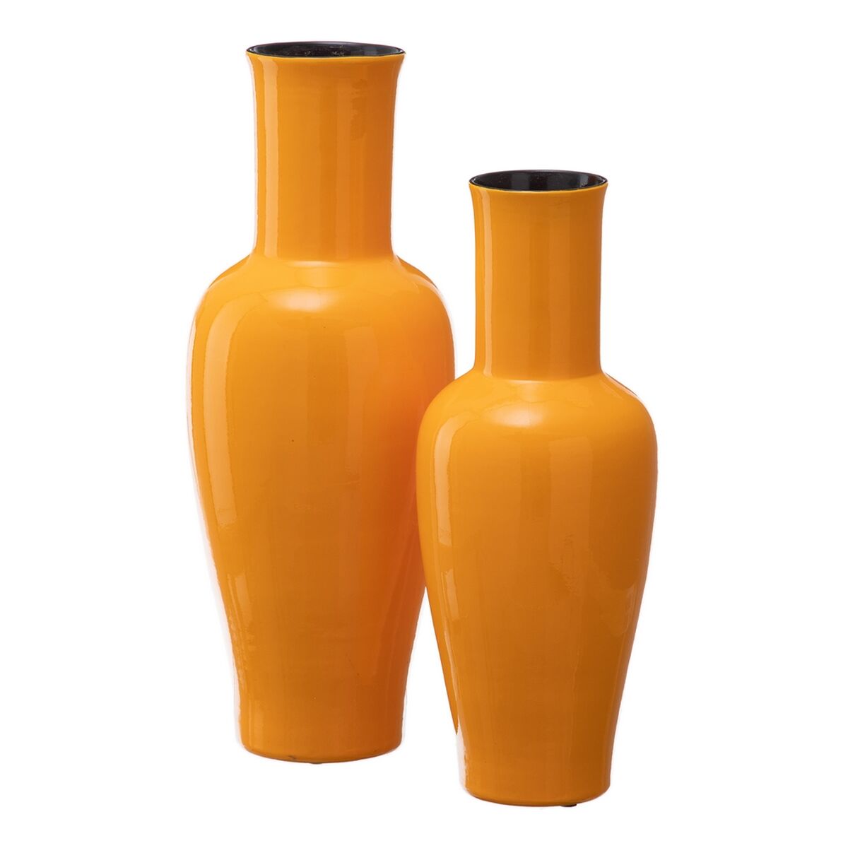 Vase 18 x 18 x 46,5 cm Ceramic Yellow-4