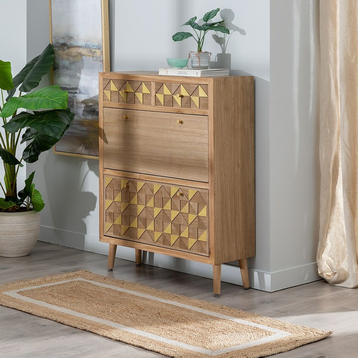 Carpet Natural White Jute 170 x 70 cm-4