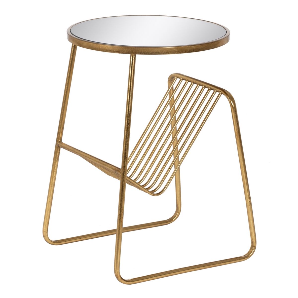Small Side Table Golden Iron Mirror 48,5 x 43,5 x 66 cm-0