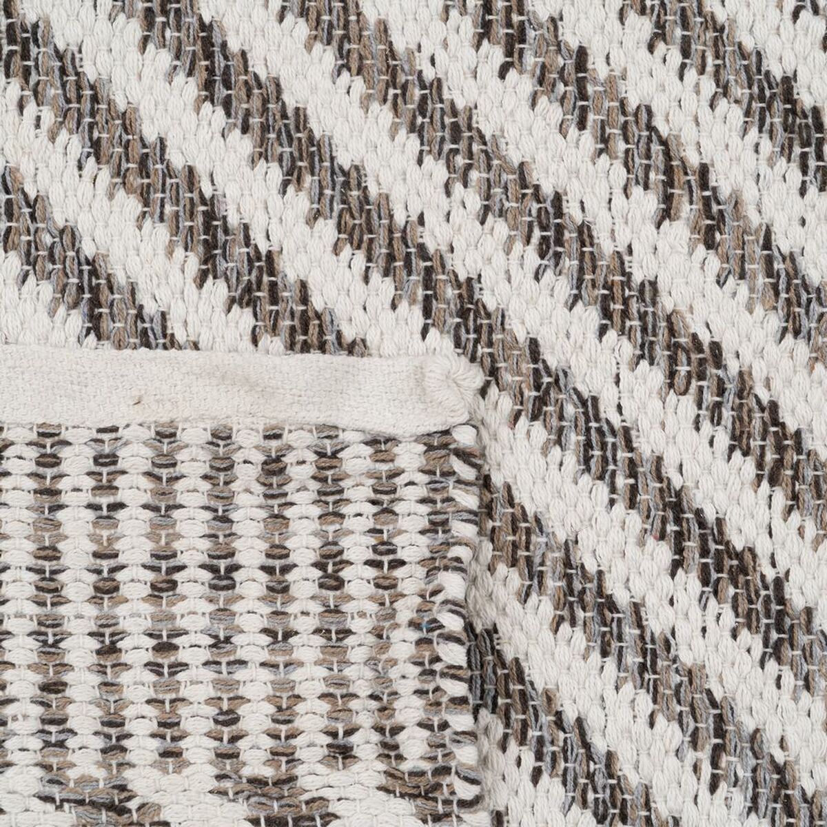 Carpet White Grey 70 % cotton 30 % Polyester 80 x 150 cm-1