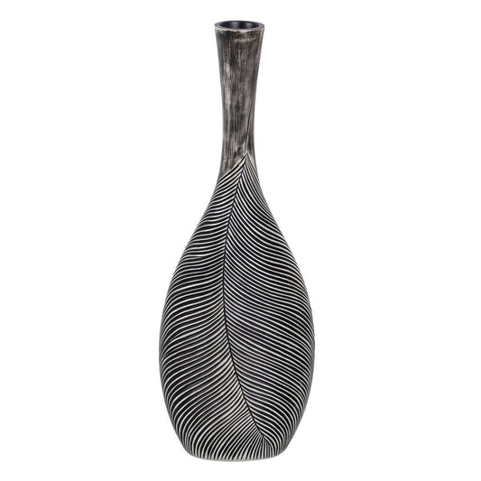 Vase White Black Polyresin 24 x 12,5 x 68 cm-0