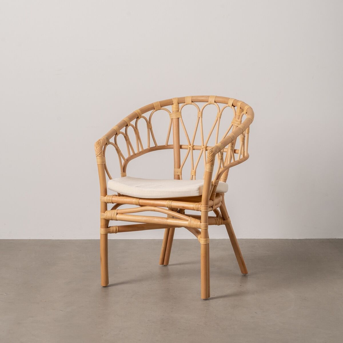 Dining Chair White Natural Rattan 58 x 59 x 78 cm-9