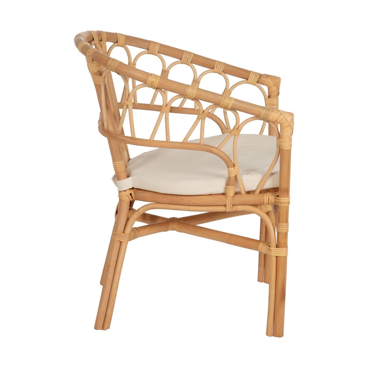 Dining Chair White Natural Rattan 58 x 59 x 78 cm-8
