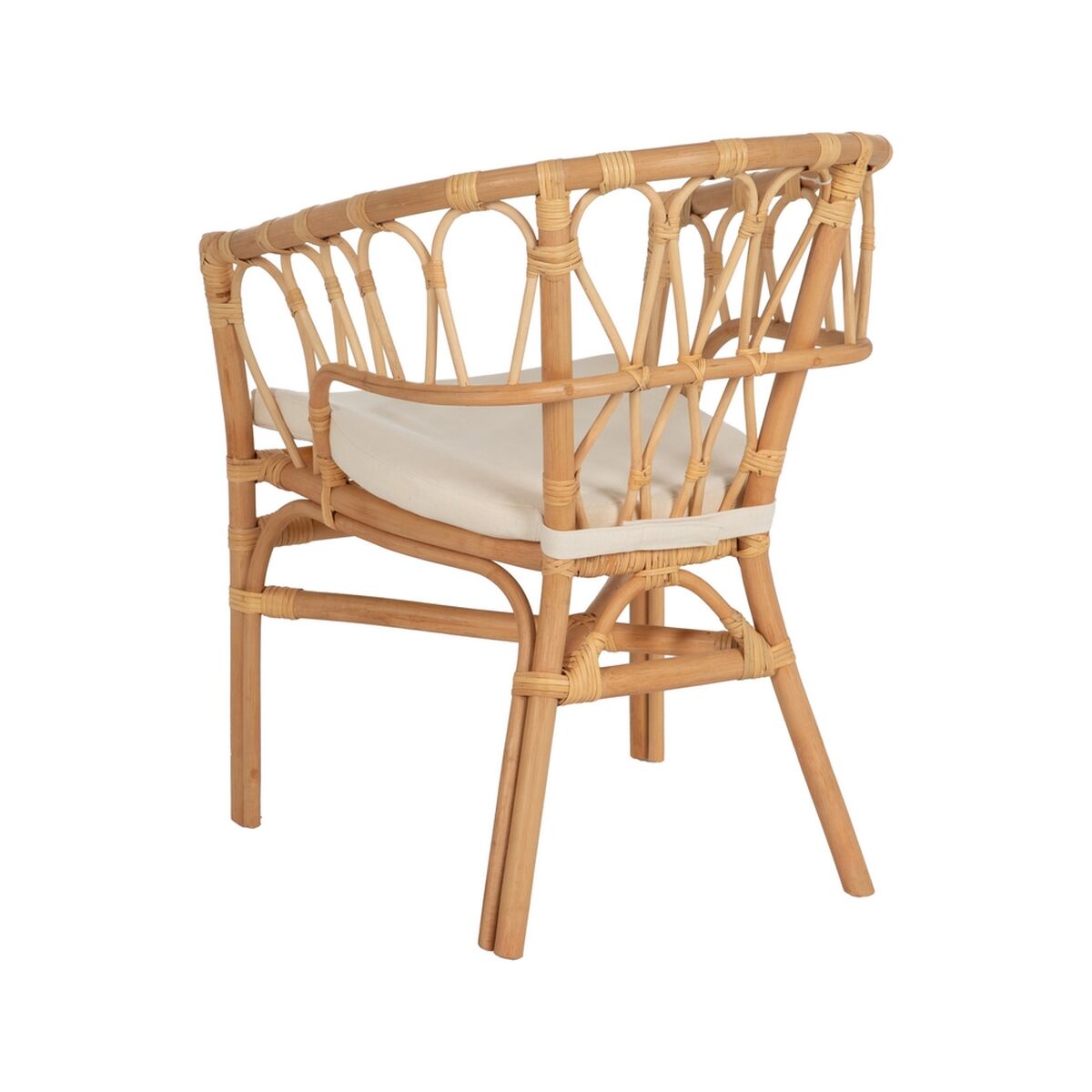 Dining Chair White Natural Rattan 58 x 59 x 78 cm-7