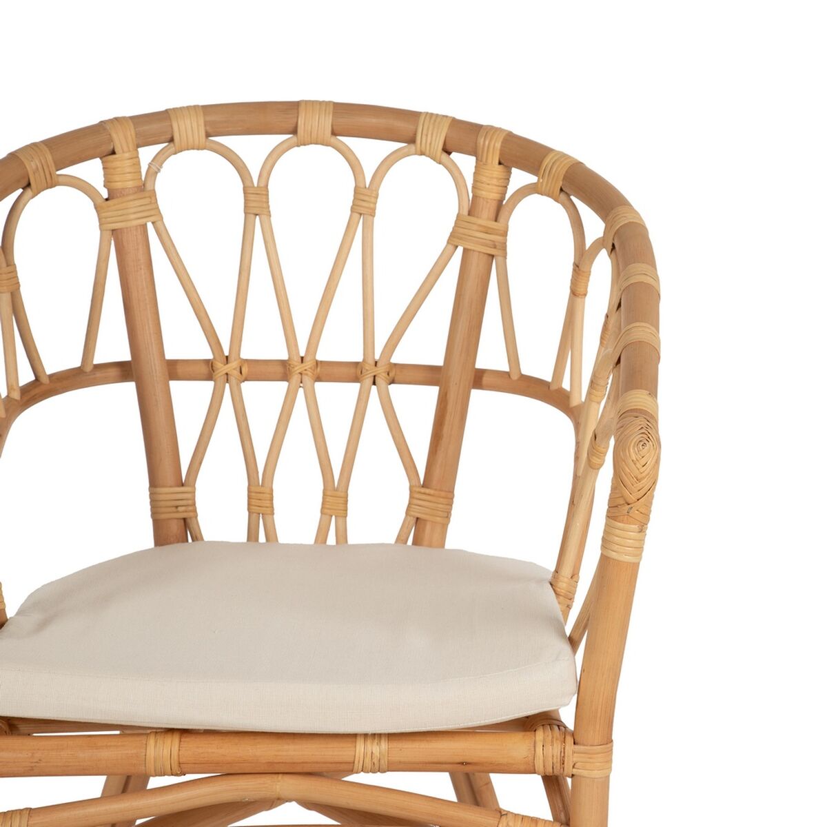 Dining Chair White Natural Rattan 58 x 59 x 78 cm-6