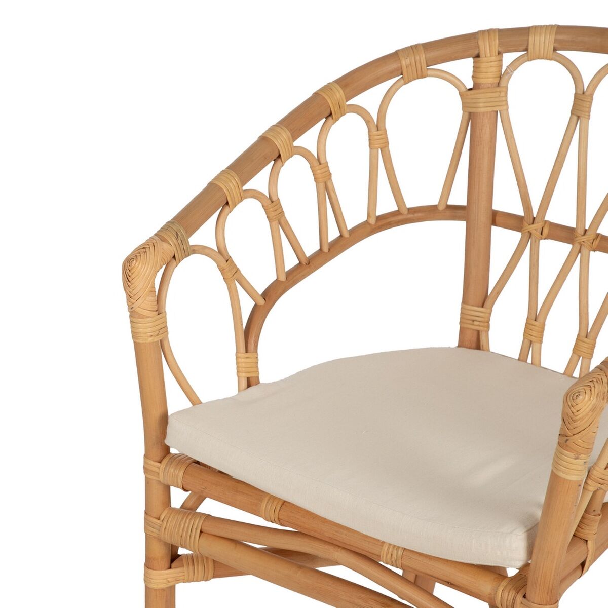 Dining Chair White Natural Rattan 58 x 59 x 78 cm-5