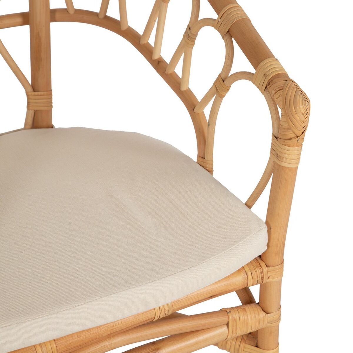 Dining Chair White Natural Rattan 58 x 59 x 78 cm-2