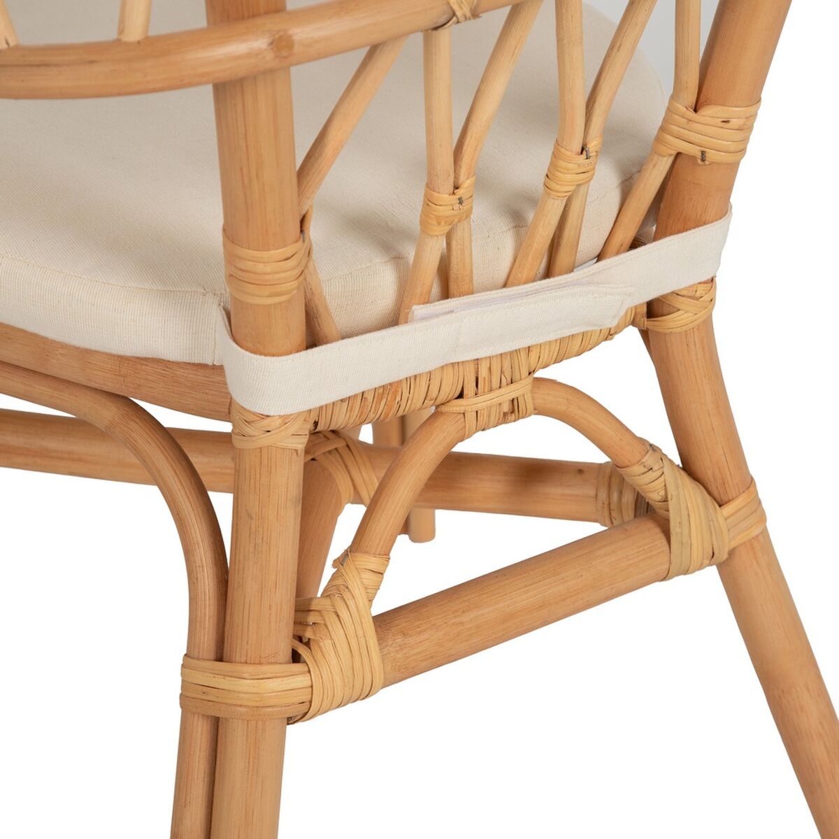 Dining Chair White Natural Rattan 58 x 59 x 78 cm-1