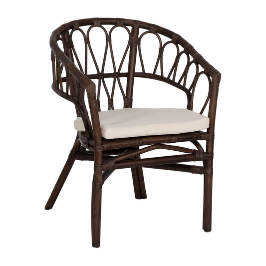 Dining Chair White Brown Rattan 58 x 59 x 78 cm-0