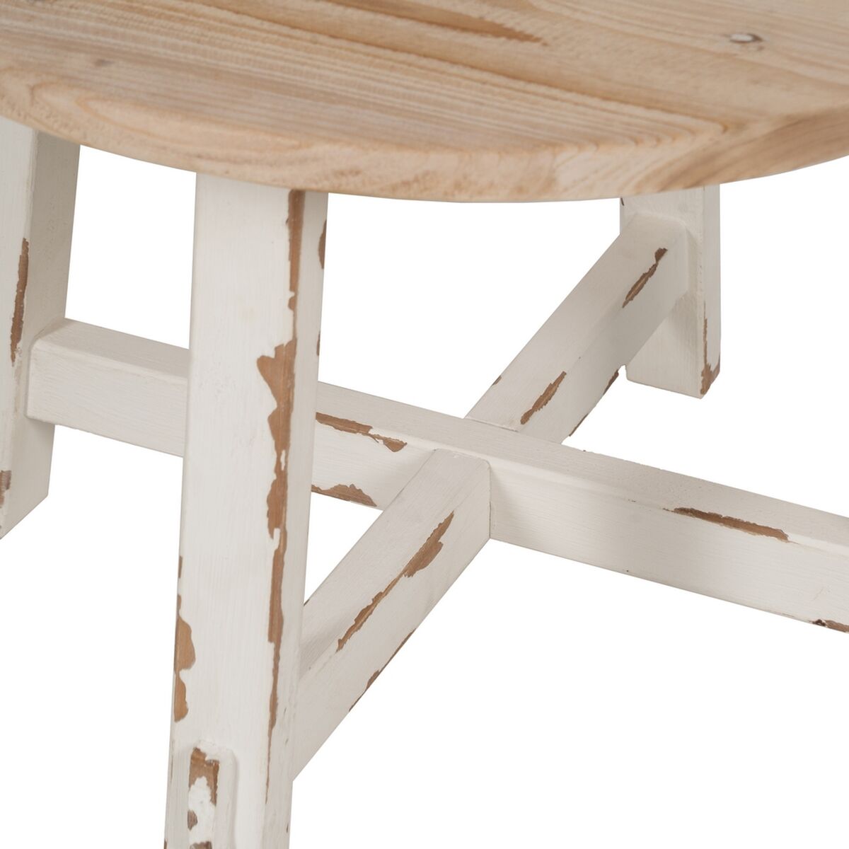 Centre Table White Natural 60 x 60 x 45 cm-3