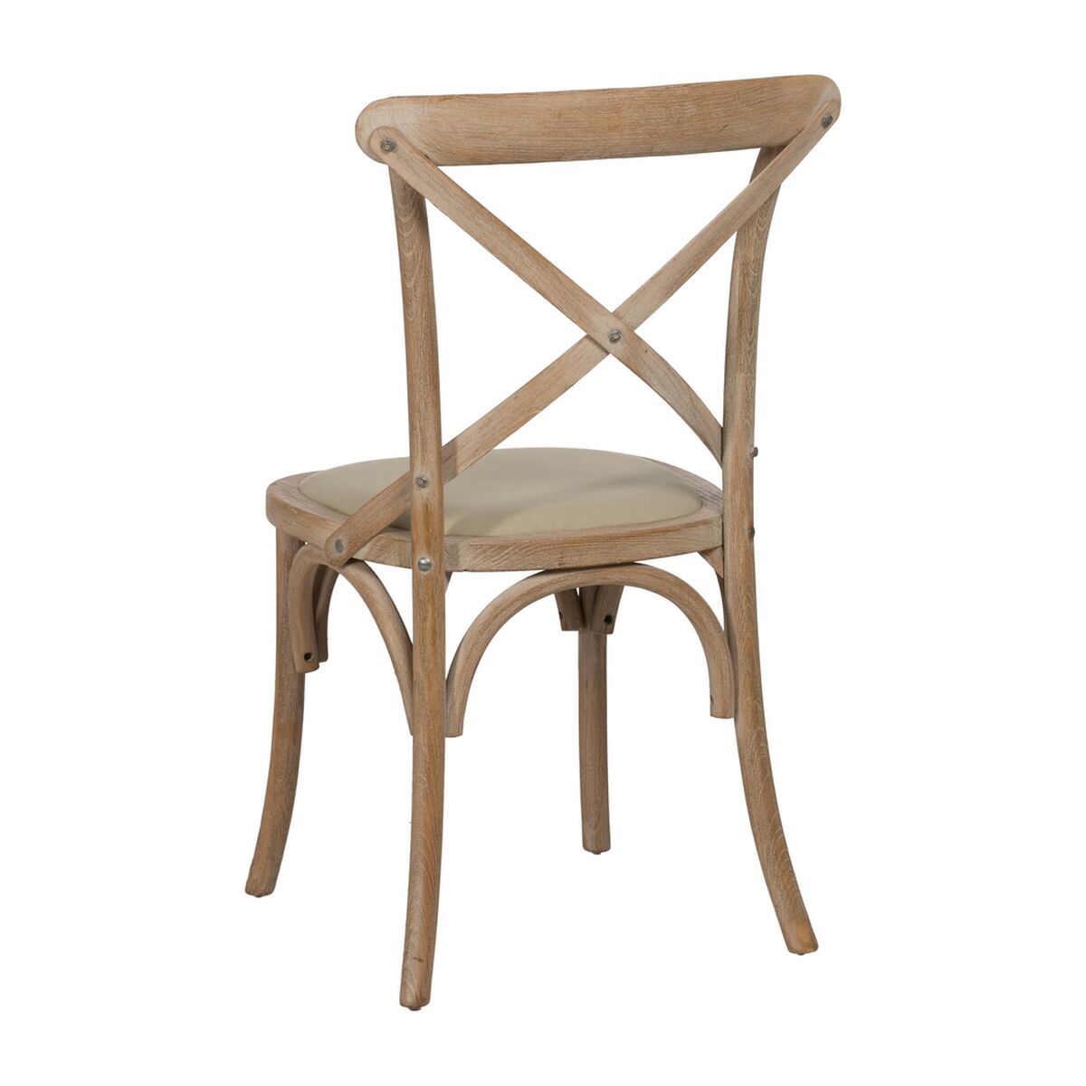 Dining Chair Beige Natural Rubber wood Cotton Polyester 44 x 42 x 88 cm-7