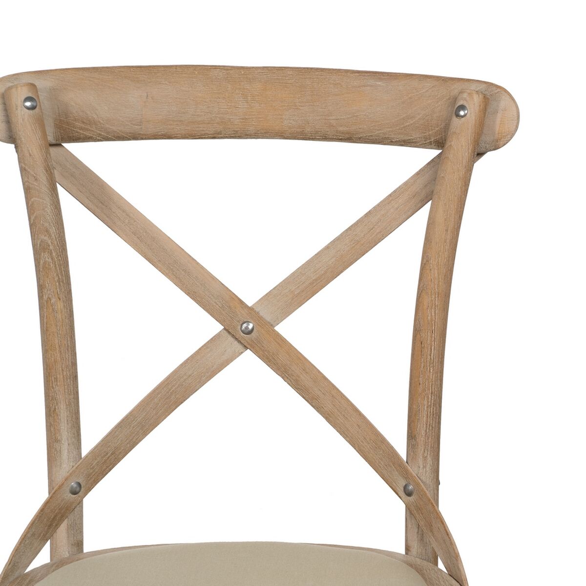 Dining Chair Beige Natural Rubber wood Cotton Polyester 44 x 42 x 88 cm-6