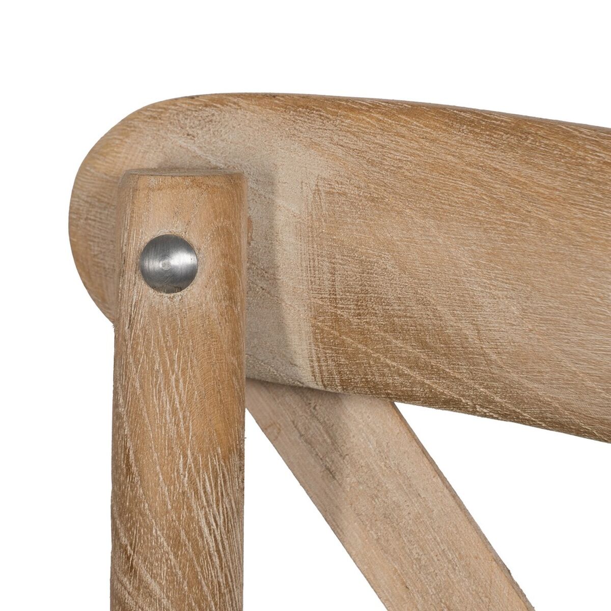 Dining Chair Beige Natural Rubber wood Cotton Polyester 44 x 42 x 88 cm-4