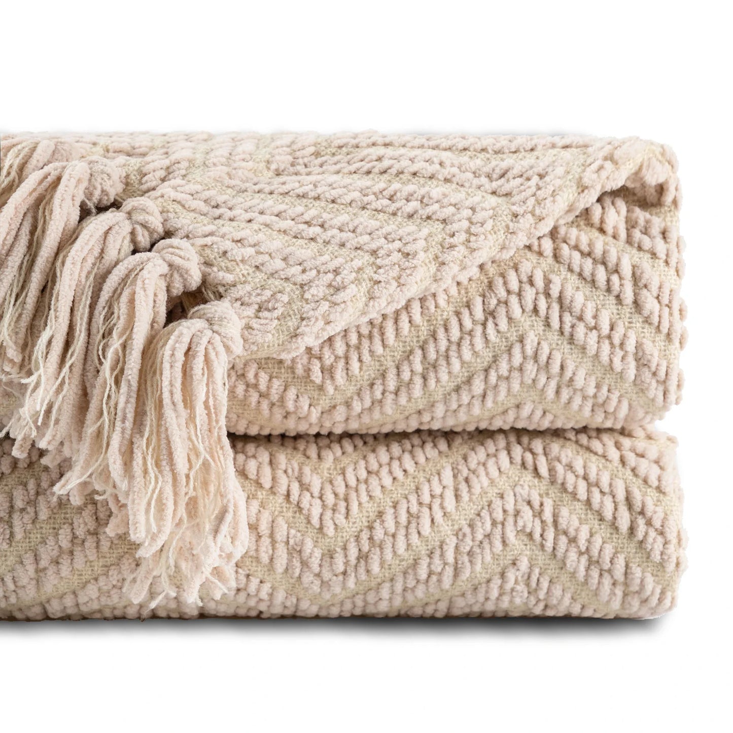 Ziz-Zag Chielina Knitted Throw Blanket-5