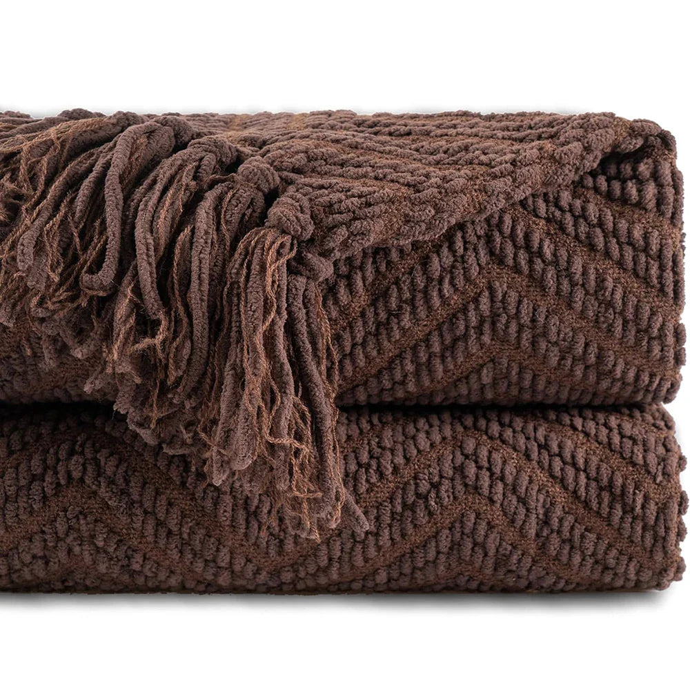 Ziz-Zag Chielina Knitted Throw Blanket-7