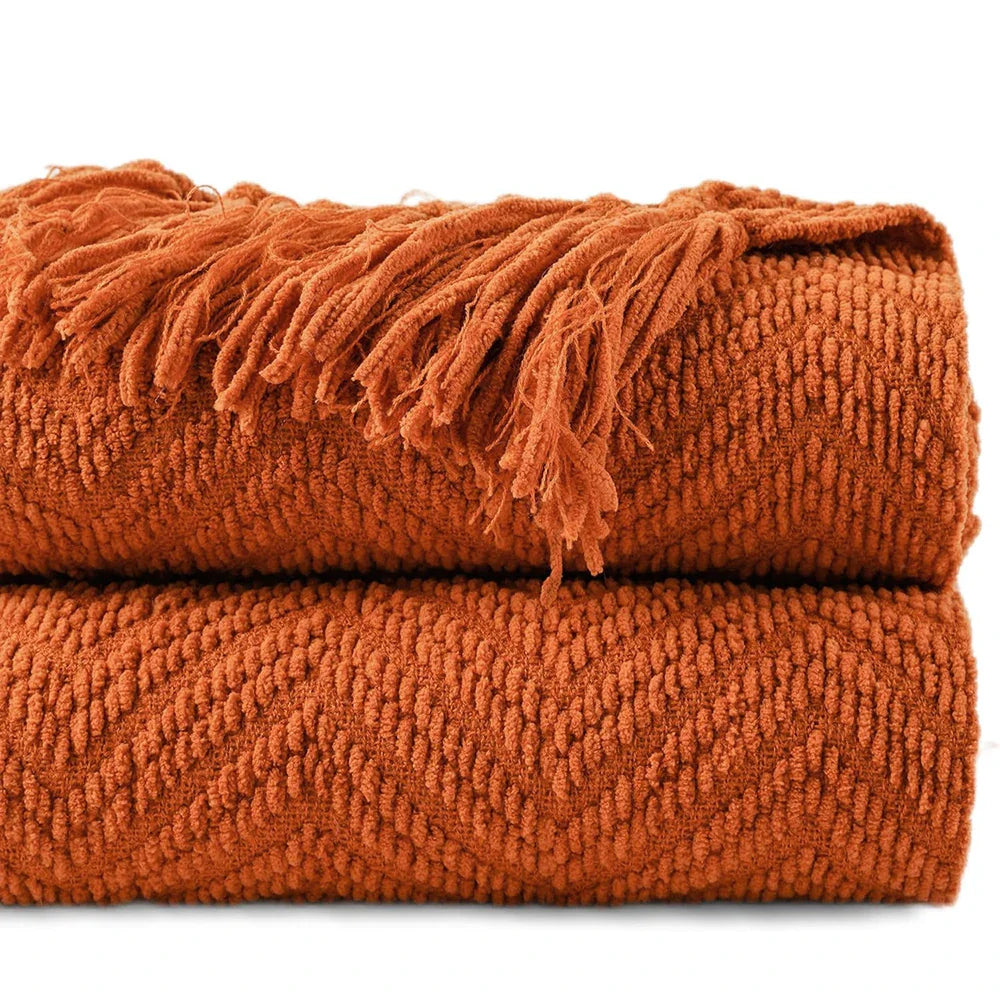 Ziz-Zag Chielina Knitted Throw Blanket-6