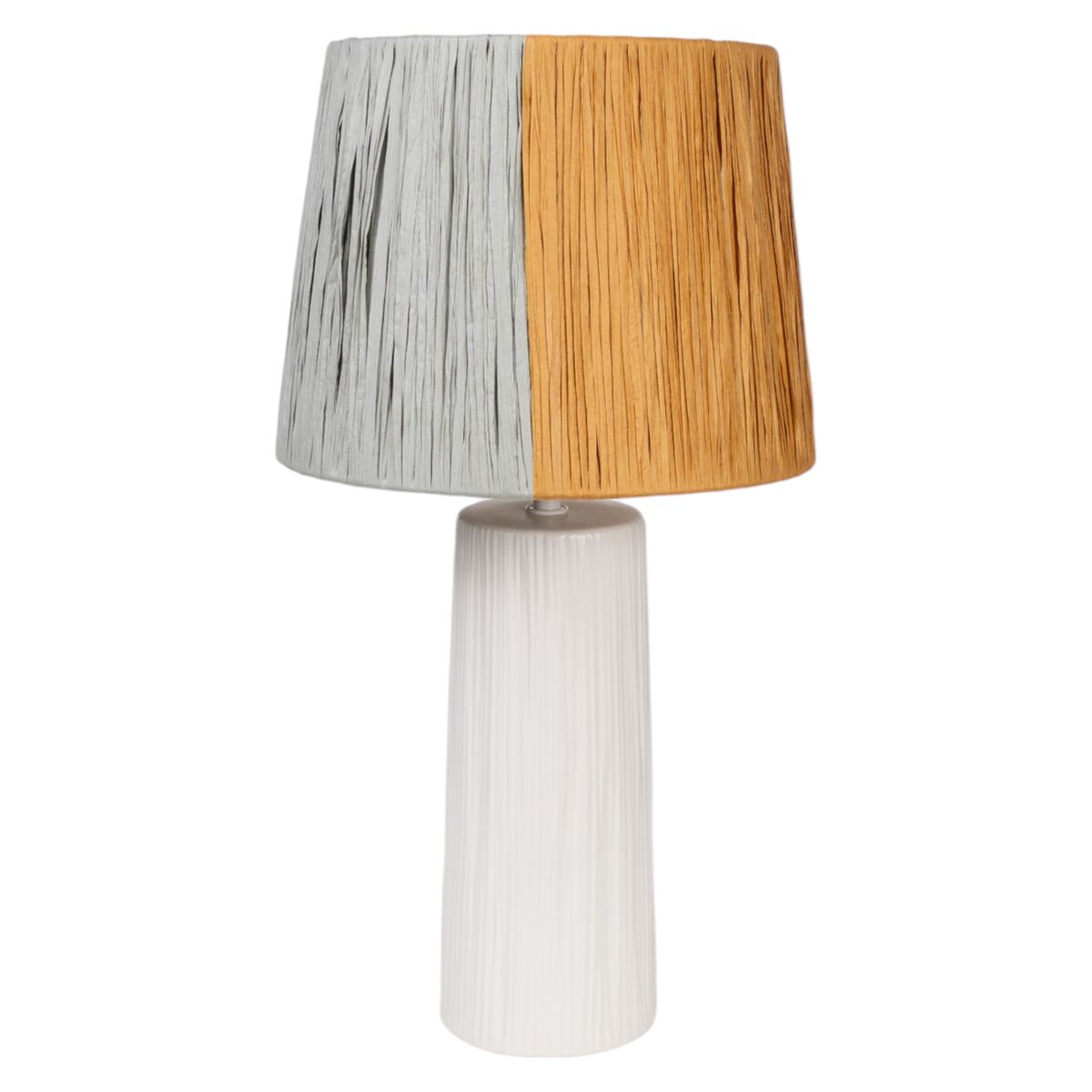 Desk lamp Romimex White Brown Grey Ceramic 25 x 47 x 25 cm-0