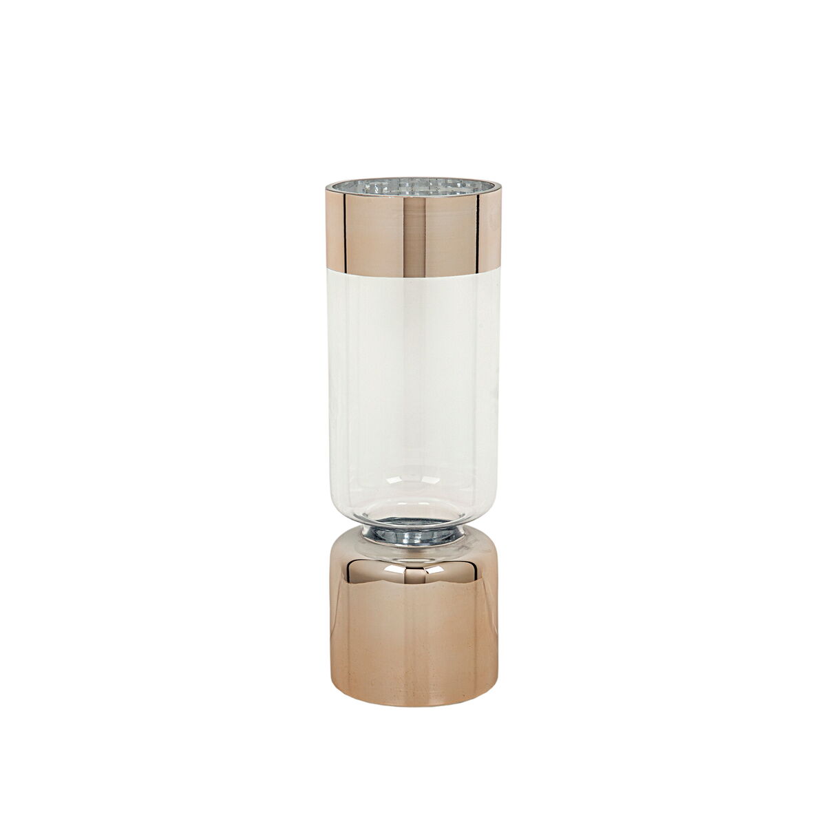 Vase Romimex Transparent Golden Glass 12 x 35 x 12 cm-0