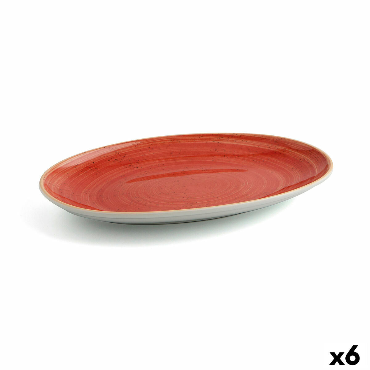 Serving Platter Ariane Terra Oval Ceramic Red (Ø 32 cm) (6 Units)-0