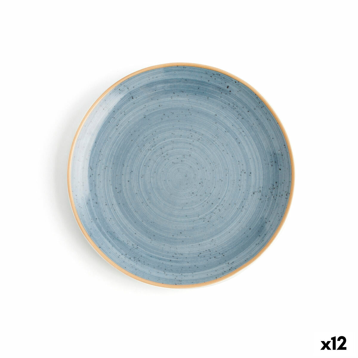Flat Plate Ariane Terra Blue Ceramic Ø 21 cm (12 Units)-0
