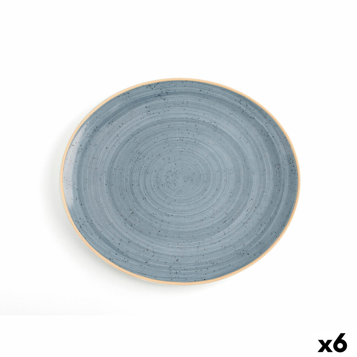 Flat Plate Ariane Terra Blue Ceramic 30 x 27 cm (6 Units)-0