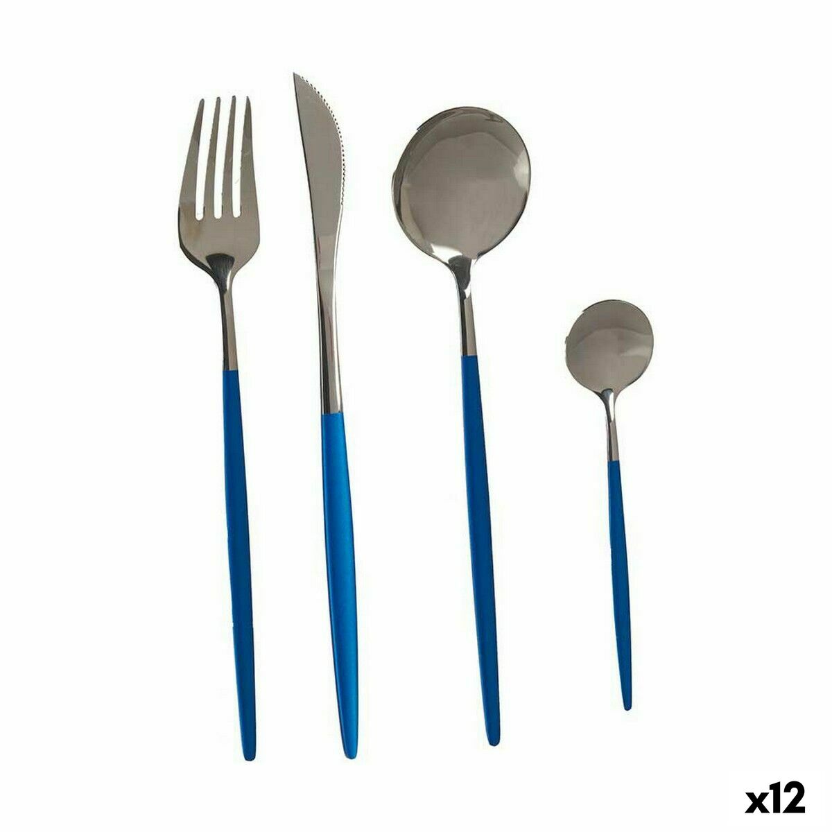 Cutlery Set Blue Silver Stainless steel (12 Units)-0