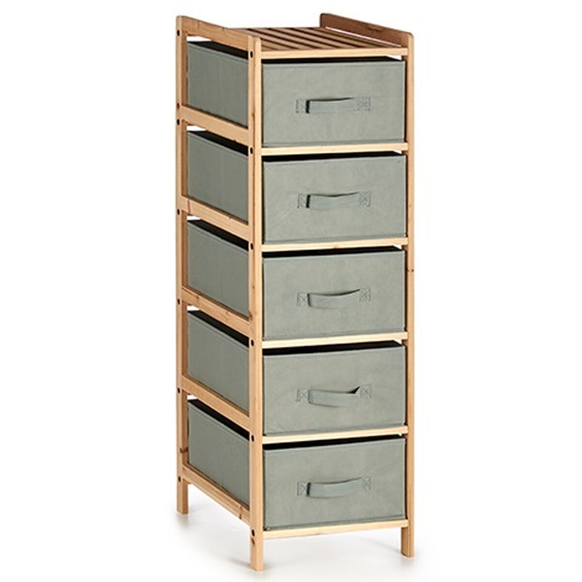 Chest of drawers Grey Wood Textile 34 x 103 x 36 cm (2 Units)-1